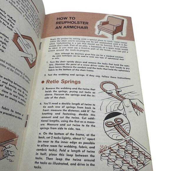 How To Refashion Your Furniture Booklet By Dorothy Wagner 1958 Upholstery Guide - Picture 6 of 6